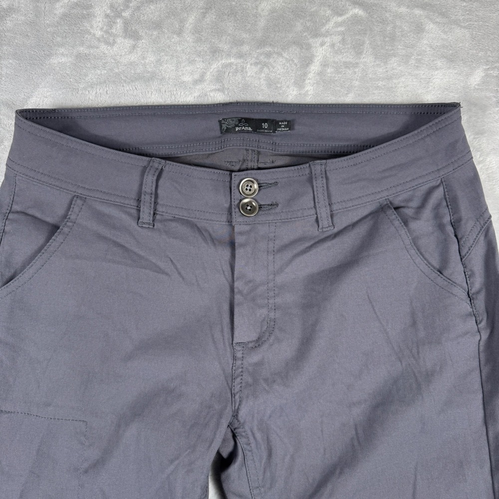 Prana Halle Hiking Pants Womens 10 Gray‎ Stretch Zion Roll Up Leg Outdoor - Picture 3 of 12